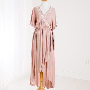 Pale Pink Faux wrap dress - M